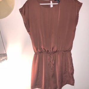 Silky maroon romper